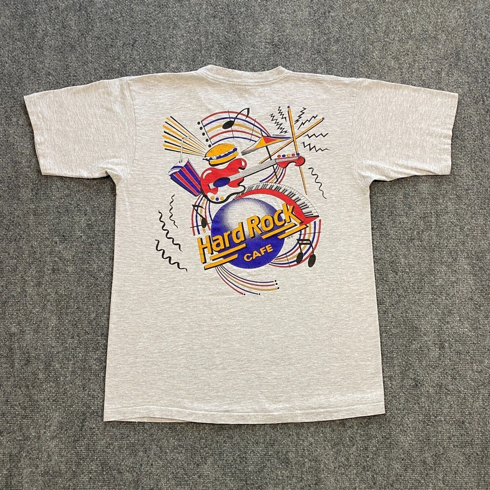 VINTAGE Hard Rock Cafe Toronto 1989 Shirt Adult Medium Drums Piano Music 80s VTG